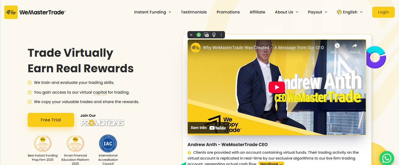 best Prop Firm for beginners wemastertrade